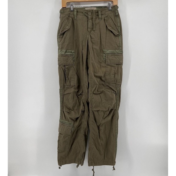 Abercrombie & Fitch Pants - Vintage Abercrombie Pants Womens 2 / 26 Green Cargo Military Paratrooper Y2K